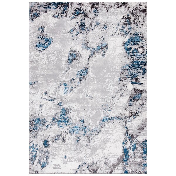 Flowers First 6 x 9 ft. Contemporary Amelia Rectangle Area Rug Grey & Blue FL1887959 - main